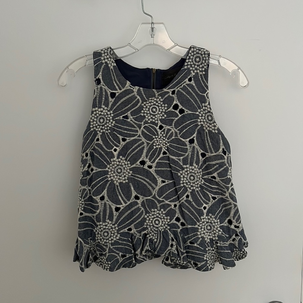 Anthropologie chambray crop top, size small